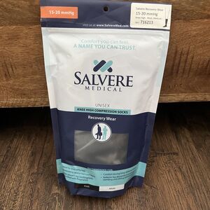Salvere Medical Recovery Wear Knee High Compression Socks Black M UNISEX 15-20